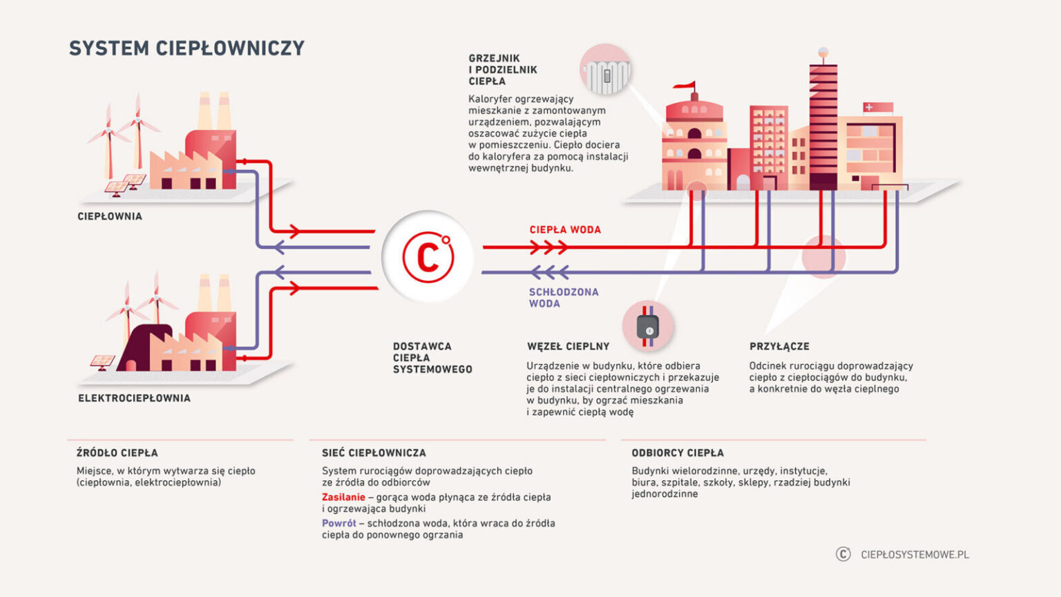 Infografika: jak działa system ciepłowniczy